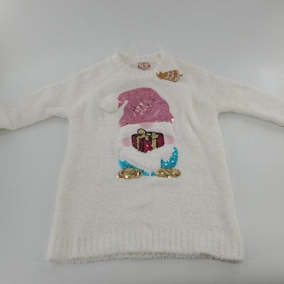NWT‎ Poof White Christmas Seeater Womens Small Fleece - Picture 1 of 5